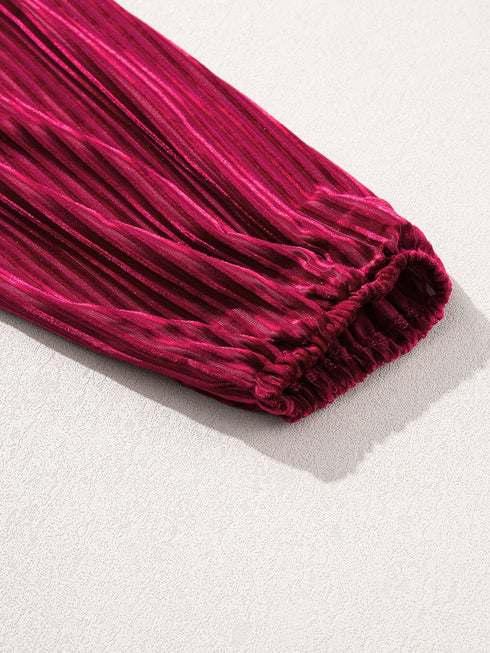 Ruby Velvet Square Neck Babydoll Dress with Tie Back