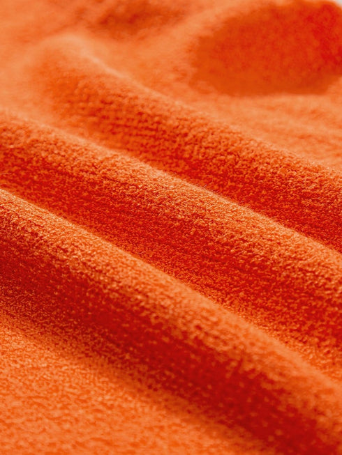 Russet Orange Ruffle Sleeve Short Sleeve Knit Top