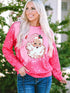 Santa Claus Pink Tie Dye Christmas Pullover Sweatshirt