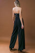 Sequin Embellished Black Tube Top Flared Jumpsuit