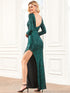 Sequin Glamour Long Sleeve Formal Gown