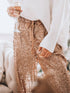 Sequined Drawstring High Waisted Leggings Slacks