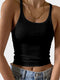 Sexy Black Ribbed Knit Cropped Tank - Comfy and Stylish