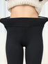 Sherpa-Lined Solid High-Waist Stretchy Warm Leggings Pants