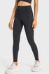 Sherpa-Lined Solid High-Waist Stretchy Warm Leggings Pants