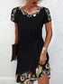 Shift Mini Dress Women's Ethnic Short Sleeve Floral Print Summer Dress