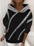 Shimmering Sequined Women's Hoodie with Loose Fit