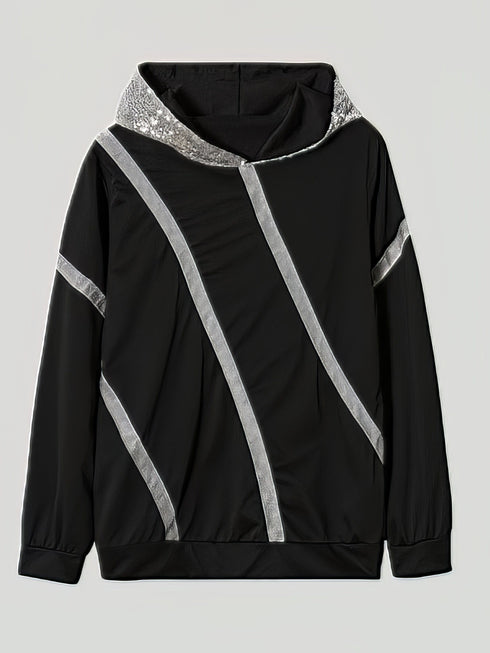 Shimmering Sequined Women's Hoodie with Loose Fit