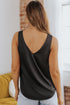 Silk Satin V Neck Casual Sleeveless Camisole Tank Top