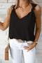 Silk Satin V Neck Casual Sleeveless Camisole Tank Top