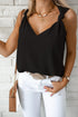 Silk Satin V Neck Casual Sleeveless Camisole Tank Top