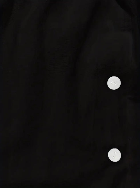 Simple Wide Leg Pants with Side Button Detail, Casual Women's Clothing