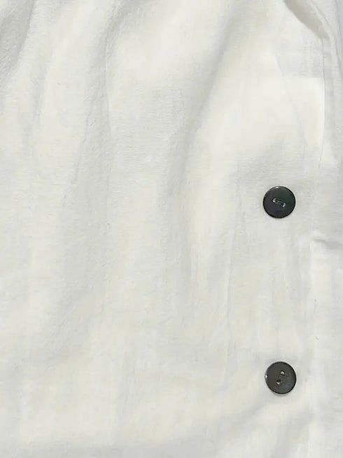 Simple Wide Leg Pants with Side Button Detail, Casual Women's Clothing