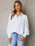 Single Breasted Women's Loose Solid Color Blouse with Cardigan Sleeves