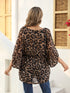 Size Curve Blouses Plus Size Leopard Batwing Sleeve Chiffon Blouse