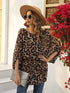 Size Curve Blouses Plus Size Leopard Batwing Sleeve Chiffon Blouse