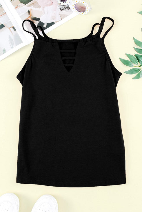 Skull Print V-neck Sleeveless Tank Top