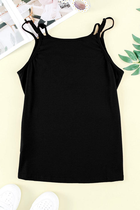 Skull Print V-neck Sleeveless Tank Top