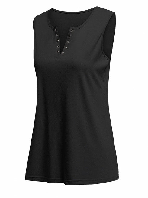 Skull Print V-neck Sleeveless Tank Top