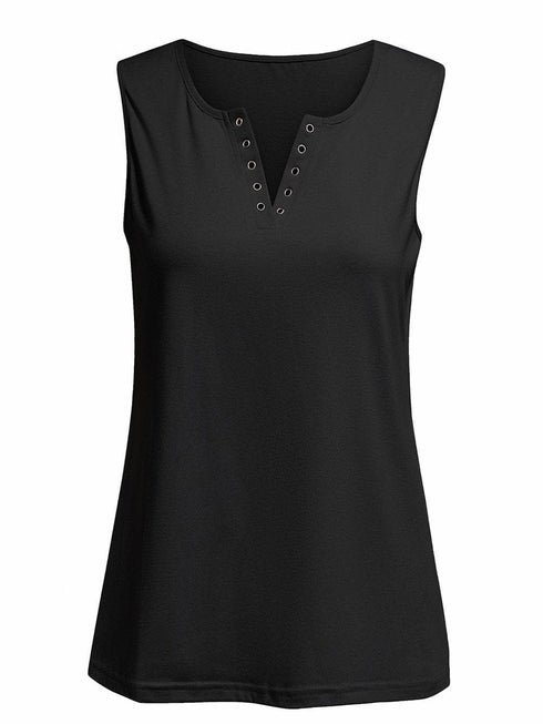 Skull Print V-neck Sleeveless Tank Top