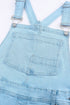 Sky Blue Vintage Distressed Denim Overalls with Buckle Straps