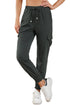 Sleek Black High Waist Joggers with Multiple Pockets