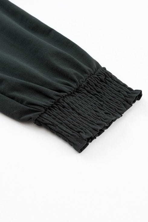 Sleek Black High Waist Joggers with Multiple Pockets