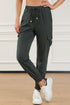 Sleek Black High Waist Joggers with Multiple Pockets