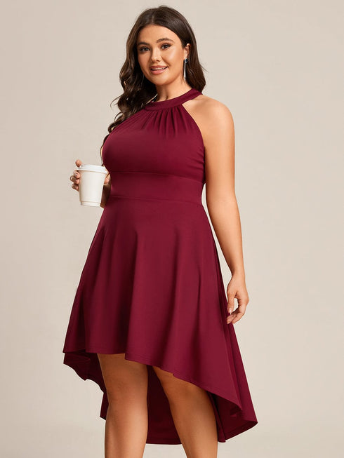 Sleeveless Halter Midi Dress for Cocktail Events