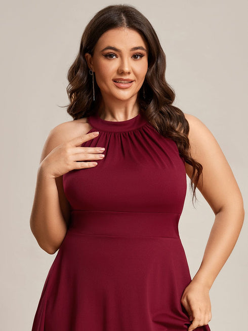 Sleeveless Halter Midi Dress for Cocktail Events