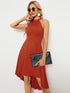 Sleeveless Halter Midi Dress for Cocktail Events