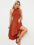 Sleeveless Halter Midi Dress for Cocktail Events