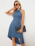 Sleeveless Halter Midi Dress for Cocktail Events
