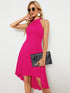 Sleeveless Halter Midi Dress for Cocktail Events