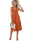 Sleeveless Round Neck Stitching Beach Dress