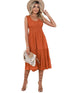 Sleeveless Round Neck Stitching Beach Dress