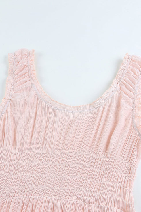 Sleeveless Round Neck Stitching Beach Dress