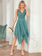 Sleeveless V Neck Mini Wholesale Chiffon Bridesmaid Dress