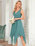 Sleeveless V Neck Mini Wholesale Chiffon Bridesmaid Dress