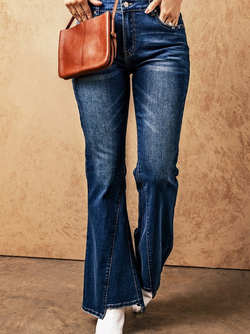 Slim And Flared Denim Pants