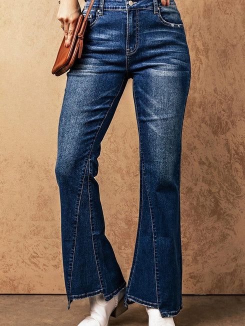 Slim And Flared Denim Pants
