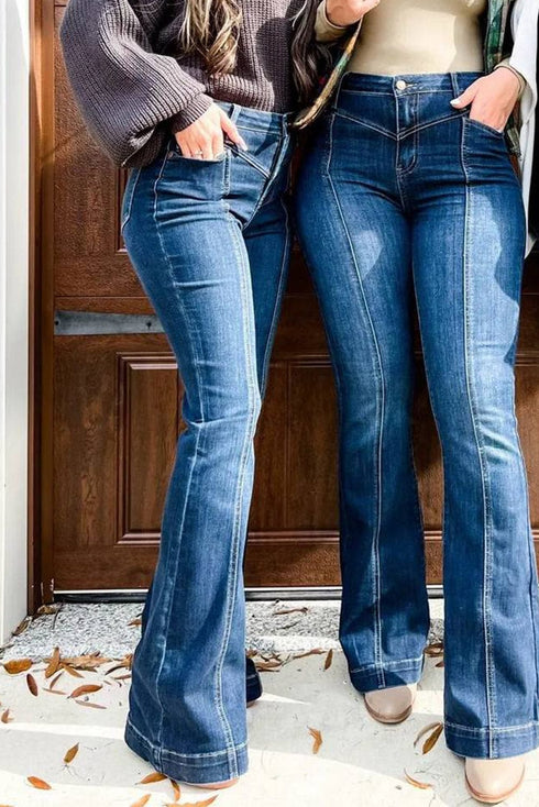 Slim And Flared Denim Pants