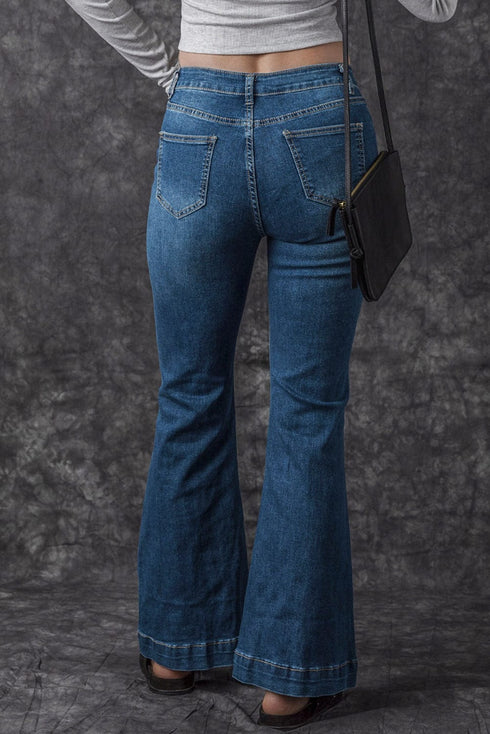 Slim And Flared Denim Pants
