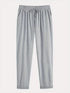 Slim Fit Cotton Women's Pants with Drawstring Waist and Slant Pockets