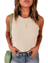 Slim Fit Sleeveless Ribbed Vest for Women to Wear Outdoors