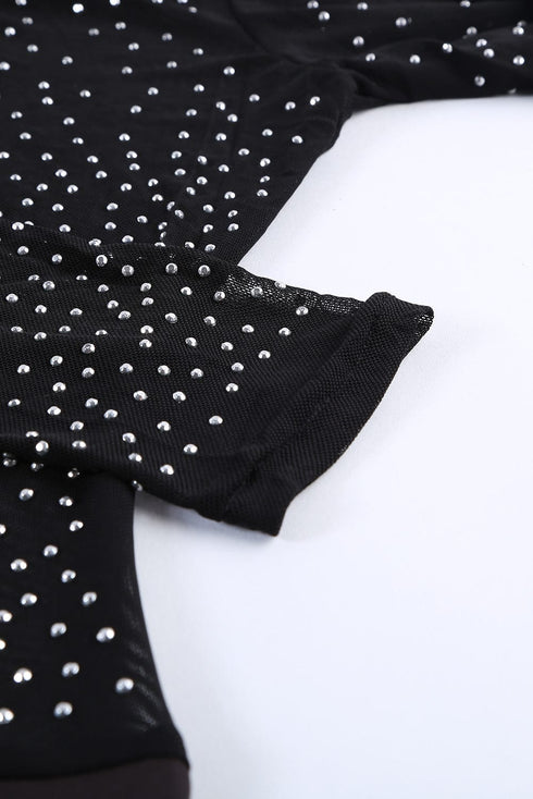 Slim High Neck Long Sleeve Printed Mini Dress