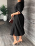 Sloping Shoulder Tie Mid Sleeve Dress
