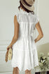 Smocked White Mini Dress with Adjustable Tie Straps