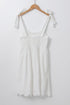 Smocked White Mini Dress with Adjustable Tie Straps
