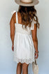 Smocked White Mini Dress with Adjustable Tie Straps